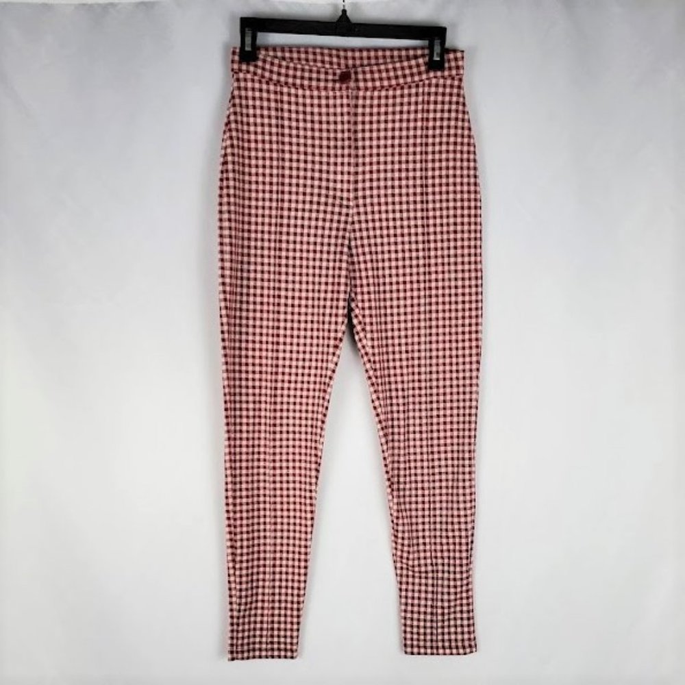 Free People High Rise Red Gingham Pants Size 2